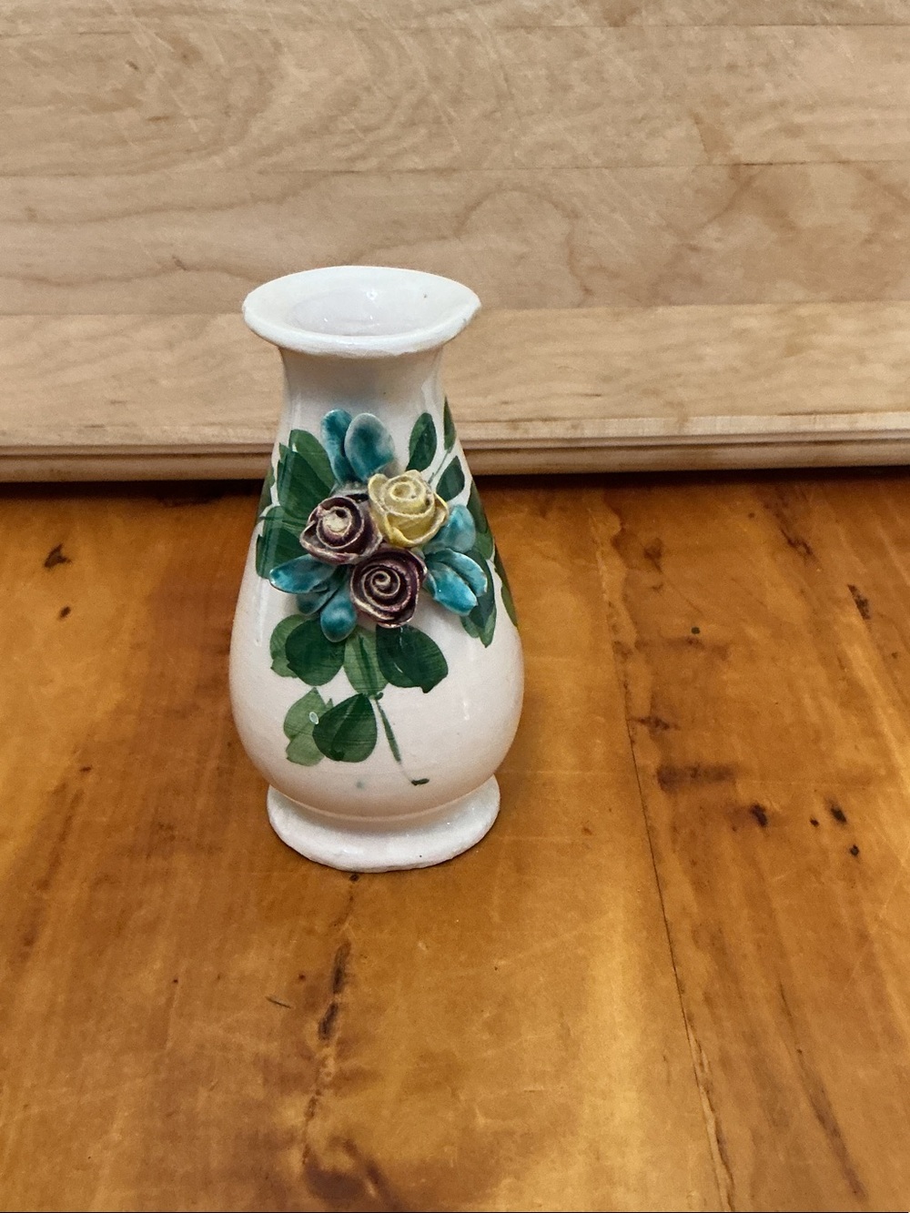 Mid-Century Miniature Italian Majolica Ceramic Bud Vase